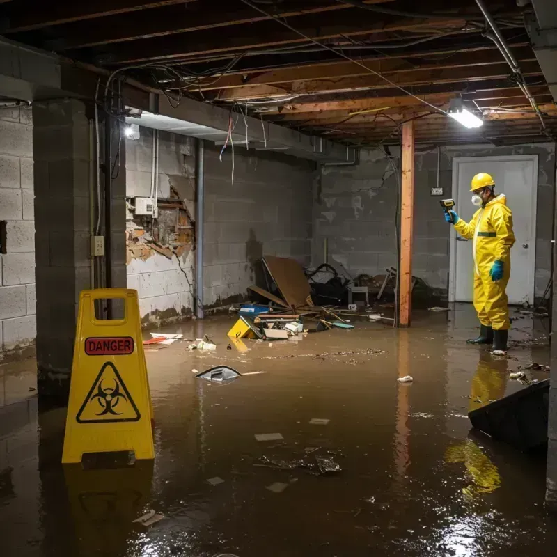 Flooded Basement Electrical Hazard in Matteson, IL Property